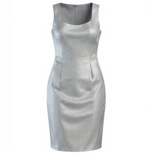 Dolce & Gabbana Silver Jacquard Dress Rare 1990s – Size 44